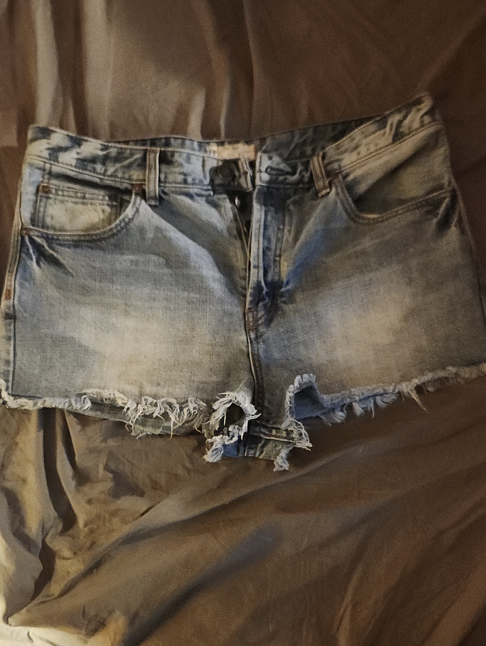 Free People Light Blue Distressed Denim Shorts - Women 31